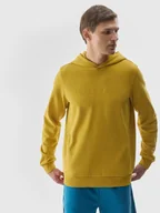 Bluzy męskie - 4F Bluza dresowa nierozpinana z kapturem męska - żółta XXL - miniaturka - grafika 1