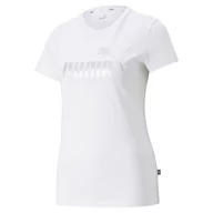 Koszulki i topy damskie - Puma Koszulka Damska T-Shirt Ess Metallic Logo Tee Biała 848303 02 M - miniaturka - grafika 1
