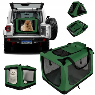 Składany Mały Transporter dla kota, Małego Psa, Królika, Świnki Morskiej 40x30x30cm XS Zielony - Transportery dla kotów - miniaturka - grafika 1