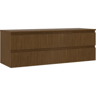 Mexen Rivel szafka łazienkowa podumywalkowa 140 cm z blatem, 2 szuflady, ryflowana , orzech - 91A20-14047-2-BFFC86 - Szafki łazienkowe - miniaturka - grafika 1