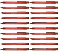 Długopisy - Schneider 130402 Fave długopis (mechanizm naciskowy, M), opakowanie 20 sztuk, czerwony, przezroczysty - miniaturka - grafika 1