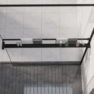 Akcesoria łazienkowe - vidaXL Półka ścienna do prysznica typu walk-in, czarna, 118 cm - miniaturka - grafika 1