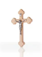 Dewocjonalia - Krzyż z drewna bukowego, koniczyna - miniaturka - grafika 1