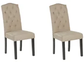 Krzesła - Zestaw 2 tapicerowanych krzeseł do jadalni beżowych SHIRLEY - miniaturka - grafika 1