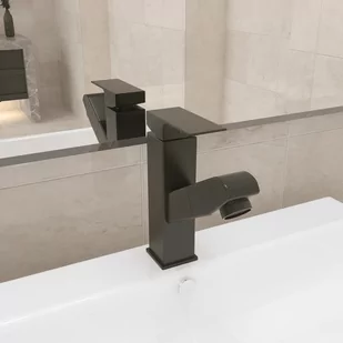 vidaXL Bateria umywalkowa Bateria umywalkowa z wyciąganą wylewką szara 157x172 mm 149078 - Baterie umywalkowe - miniaturka - grafika 1