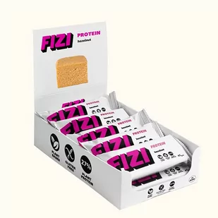 Batony proteinowe "HAZELNUT" wegańskie bez glutenu bez dodatku cukru 10szt / FIZI - Zdrowa żywność - miniaturka - grafika 1
