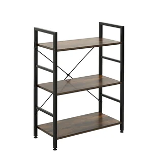 Regał loft 60 x 28 x 85 cm OTE, 3 półki, melamina, ciemnobrązowy - Regały - miniaturka - grafika 1