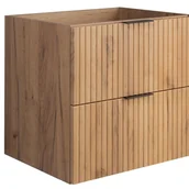 Szafki łazienkowe - Szafka pod umywalkę FLOW 60 cm dab craft 2 kolory uchwytów w zestawie ryflowane fronty - miniaturka - grafika 1