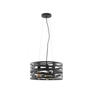 Lampy sufitowe - Czarna lampa wisząca z metalowym kloszem Marisa – GTV - miniaturka - grafika 1