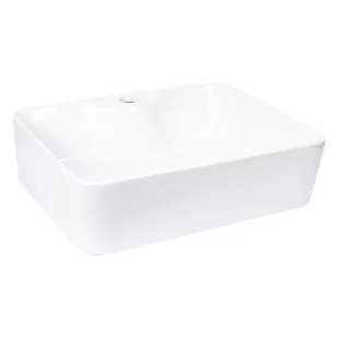 Novoterm Umywalka nablatowa 46,5xx37x13,5 cm z otworem na baterię, bez przelewu BIAŁA KR 51 - Umywalki - miniaturka - grafika 1