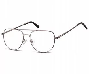 Sunoptic Okulary oprawki korekcyjne pilotki zerówki 889C grafitowy + srebrny - Okulary korekcyjne, oprawki, szkła - miniaturka - grafika 1