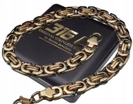 Bransolety męskie - Złota Bransoleta Męska Splot Królewski Stal 316L - miniaturka - grafika 1