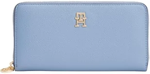 Tommy Hilfiger Damski TH Distinct LRG ZA AW0AW17482 Zip Around Wallet, Niebieski (Brisk Blue), OS, Niebieski (Brisk Blue), One Size - Portfele - miniaturka - grafika 1