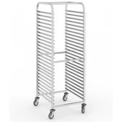 Wózki na żywność - B2B Partner Wózek ze stali nierdzewnej na pojemniki gastronomiczne, 20 poziomów, GN 2/1, 1800x590x670 mm 434082 - miniaturka - grafika 1