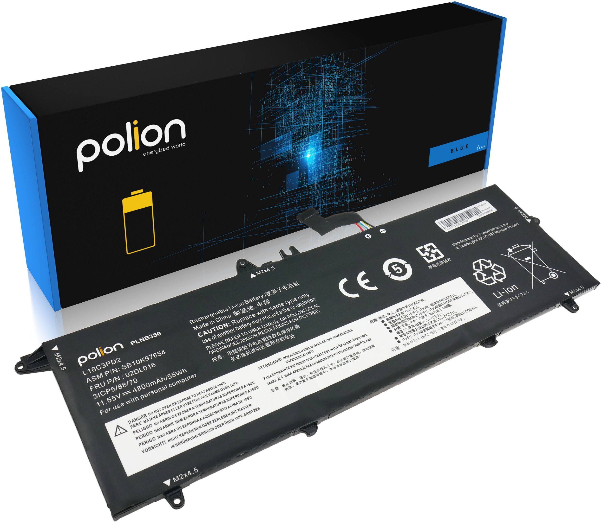 Bateria do laptopa LENOVO L18C3PD2 ThinkPad T490s T495S T14S 4800mAh