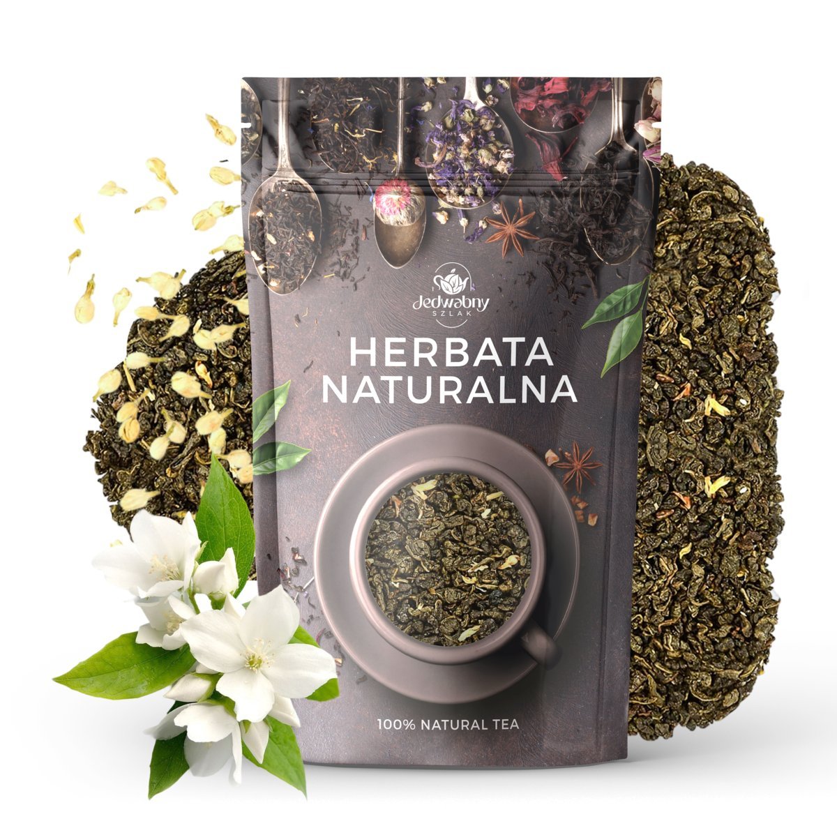 Herbata zielona POWIEW JAŚMINU 100g naturalny jaśmin HERBATKA PREZENT