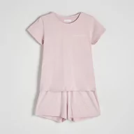 Piżamy damskie - Reserved - Dwuczęściowa piżama z bawełny - Różowy - miniaturka - grafika 1