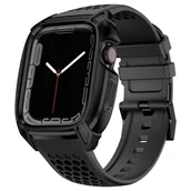 Akcesoria do smartwatchy - Kingxbar CYF148 2w1 pasek Apple Watch Ultra, SE, 8, 7, 6, 5, 4, 3, 2, 1 (49, 45, 44, 42 mm) z wbudowanym pancernym etui ze stali nierdzewnej czarny - miniaturka - grafika 1