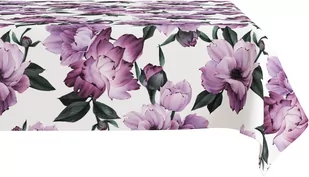 Obrus z nadrukiem, 150x300, fioletowy w kwiaty, OM01-5 - Obrusy i serwetki - miniaturka - grafika 1