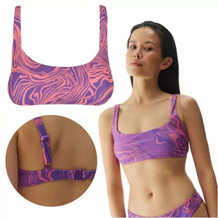 Strój kąpielowy góra od bikini damska 4F 4FWSS24UBKTF049-54A Fioletowy - Stroje kąpielowe - miniaturka - grafika 1