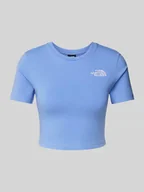 Koszulki i topy damskie - T-shirt krótki z wyhaftowanym logo - miniaturka - grafika 1
