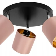 Lampy sufitowe - Lampa sufitowa wisząca LED modern 3xE27 klosz owalny złoty/różowy Light Home LH - miniaturka - grafika 1