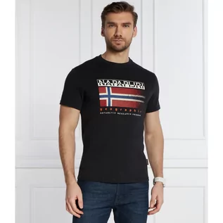 Koszulki męskie - Napapijri T-shirt S-KREIS BLU MARINE | Regular Fit - grafika 1