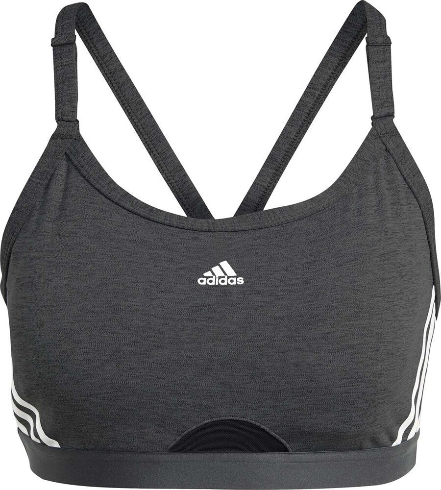 Adidas Stanik damski adidas Aeroreact Training Light-Support 3-Stripes Bra ciemnoszary HC7870 M