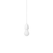 Lampy sufitowe - Loft Ceramic biała ceramiczna lampa wisząca z białym przewodem Kolorowe Kable - miniaturka - grafika 1