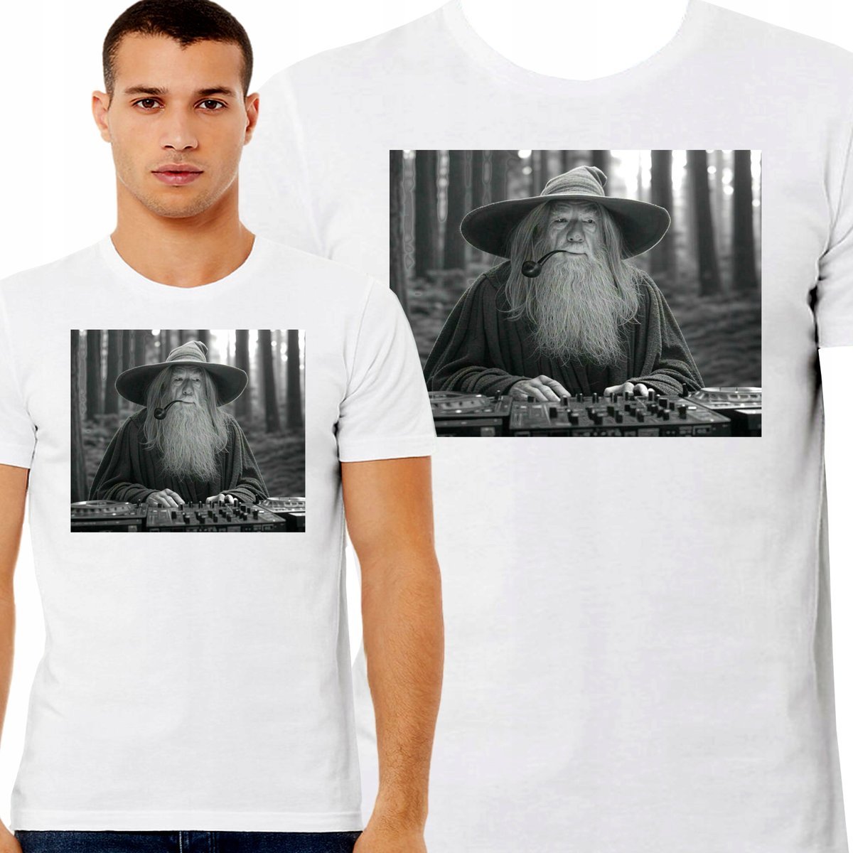 ŚMIESZNA KOSZULKA MĘSKA DLA DJ-a DJ GANDALF WŁADCA PIERŚCIENI XXL 3444