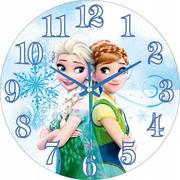 Zegary - Zegar Ścienny Dla Dzieci Kraina Lodu Anna I Elsa - miniaturka - grafika 1