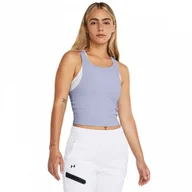 Koszulki sportowe damskie - Damski top treningowy Under Armour Meridian Rib Crop Tank - fioletowy - UNDER ARMOUR - miniaturka - grafika 1