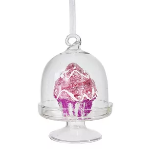 BOMBKA CHOINKOWA SZKLANA NA CHOINKĘ  RÓŻOWA BABECZKA W SZKLE 7,5 CM BOMBKI CHOINKOWE BAŃKI I OZDOBY NA CHOINKĘ - Bombki - miniaturka - grafika 1
