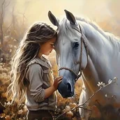 Rękodzieło - TEMU Zestaw do malowania diamentów 5D DIY - Przyjaźń konia i dziewczyny, pełne okrągłe kryształy diamentów, sztuka na płótnie z motywem zwierząt, - miniaturka - grafika 1