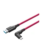 Akcesoria fotograficzne - Kabel Mathorn MTC501M USB A-C kątowy 5m 10 Gbps 60W Magenta - miniaturka - grafika 1