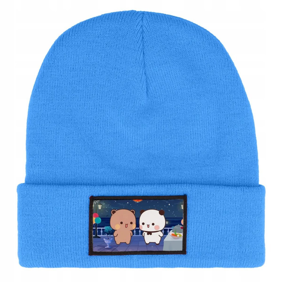 CZAPKA ZIMOWA CIEPŁA NIEBIESKA DZIECIĘCA Z MOTYWEM KAWAII DUDU MIX WZORÓW