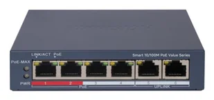 Hikvision DS-3E1106P-EI/M łącza sieciowe Zarządzany Gigabit Ethernet (10/100/1000) Obsługa PoE Szary DS-3E1106P-EI/M - Switche - miniaturka - grafika 1