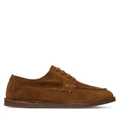 Półbuty męskie - Półbuty Tommy Hilfiger Stitchdown Suede Derby FM0FM05841 Brązowy - miniaturka - grafika 1