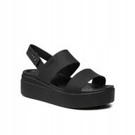 Sandały damskie - Sandały damskie Crocs Brooklyn Low Wedge czarne 37-38 EU - miniaturka - grafika 1