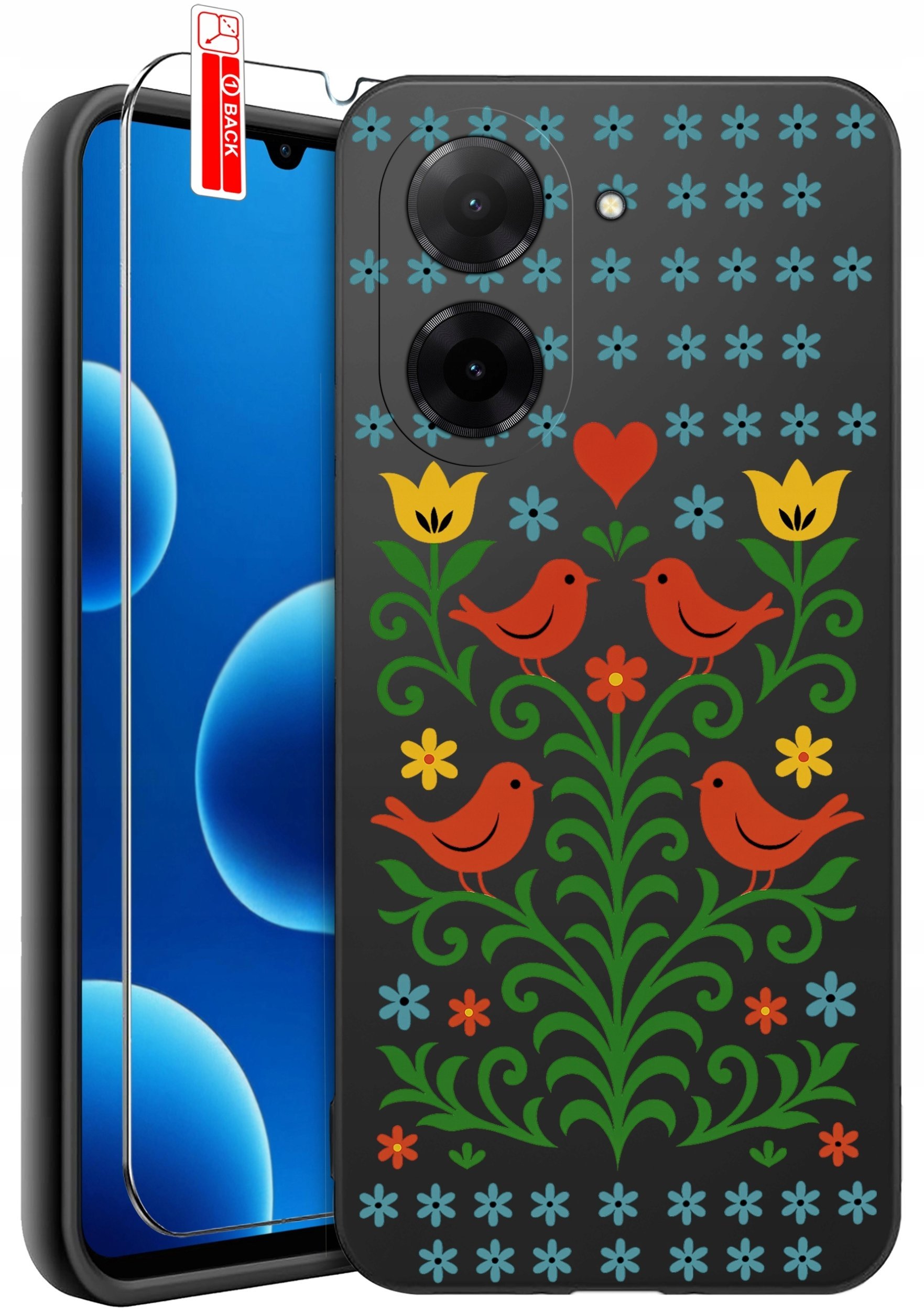ETUI do Xiaomi Redmi A5 WZORY SILIKONOWE MATT CASE + SZKŁO 9H