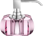 Mydelniczki i dozowniki mydła - Dozownik do mydła Kristall różowy z pompką chrom - miniaturka - grafika 1