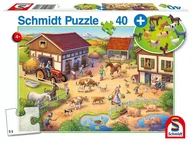 Puzzle - Schmidt Puzzle 40 Farma + figurki zwierząt G3 - - miniaturka - grafika 1