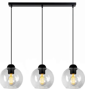 Lampa wisząca żyrandol 3 żarówki czarna BOLL - Lampy sufitowe - miniaturka - grafika 1