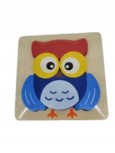 Playtive kolorowe, drewniane puzzle 2D Sowa - Sortery dla dzieci - miniaturka - grafika 1