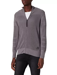 G-STAR RAW Męska bluza 3D Biker Knitted Zip Through Knits, Szary (Magna/Gs Grey D20413-c259-c718), S - Bluzy męskie - miniaturka - grafika 1