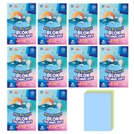 Szkolne artykuły papiernicze - Pastelowy blok techniczny z kolorowymi kartkami A4 10 arkuszy 10 sztuk - miniaturka - grafika 1
