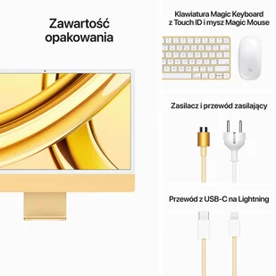 Apple iMac 24" 4,5K Retina M3 8-core CPU + 10-core GPU / 16GB / 512GB SSD / Gigabit Ethernet / Żółty (Yellow) - Zestawy komputerowe - miniaturka - grafika 10