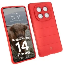 Bizon Pancerne etui Case Tur do Xiaomi Redmi Note 14 Pro 4G, czerwone - Etui i futerały do telefonów - miniaturka - grafika 1