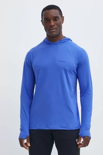 Bluzy męskie - Marmot bluza sportowa Windridge kolor niebieski z kapturem gładka - grafika 1