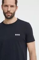 Koszulki męskie - Boss Green t-shirt bawełniany męski kolor niebieski gładki - miniaturka - grafika 1